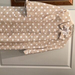Chico's Beige and White Polka Dot Jacket